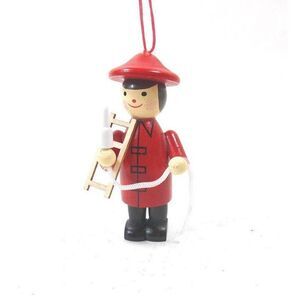 Red Wooden Hand Crafted Firefighter Christmas Ornament NWT by Midwest-CBK